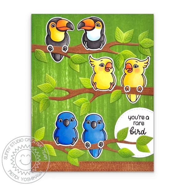 Tropical Birds, Clearstamp - Sunny Studio Stamps
